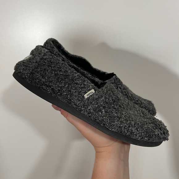 Toms Belmont Sweater Knit Slip On Shoes with Faux Fur lining Size Women’s 7 - Picture 3 of 7